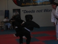 Sparring at karate presentation